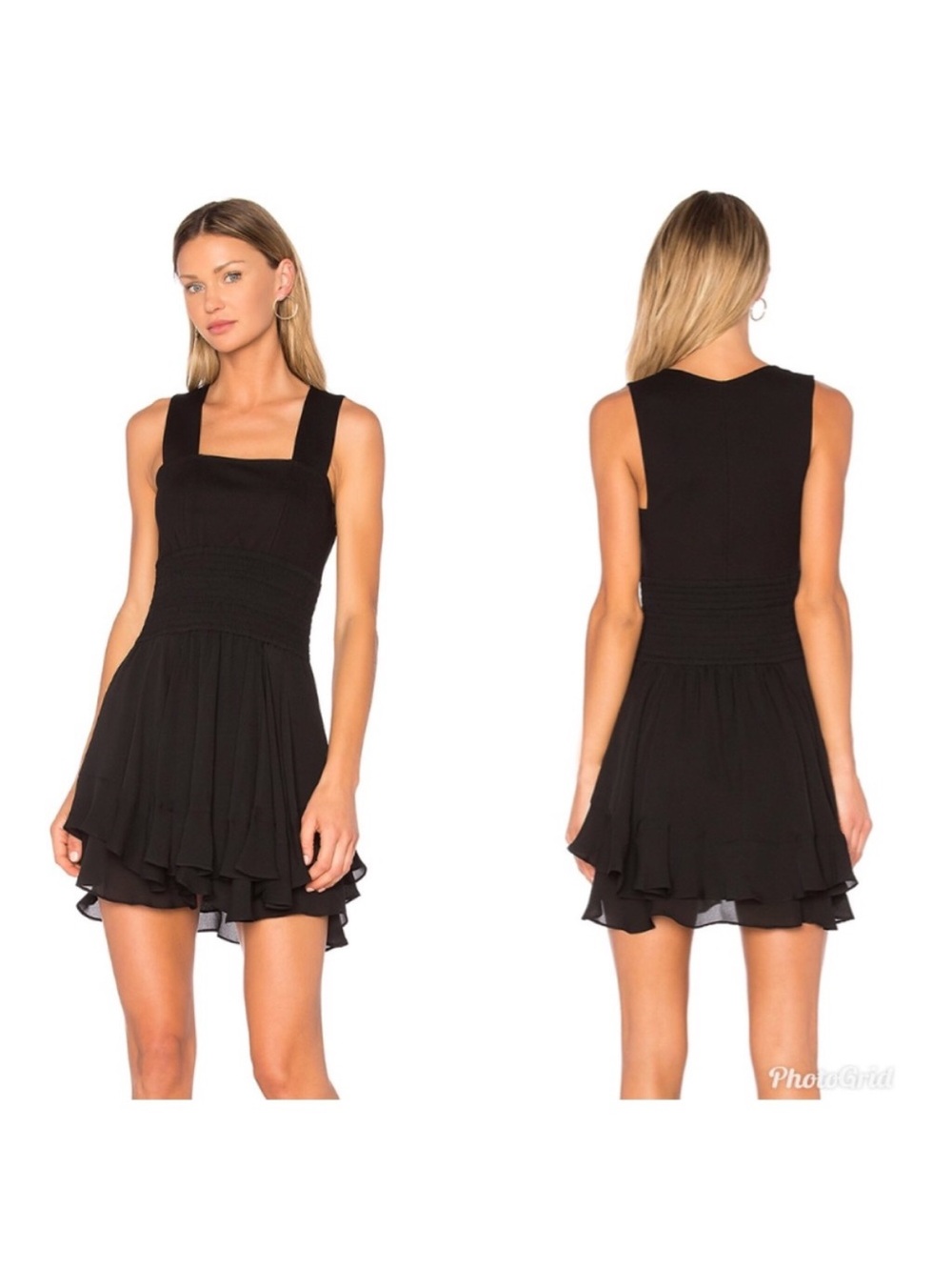 NEW ALC Sabine Silk Smocked Ruffle Hem Party Dress